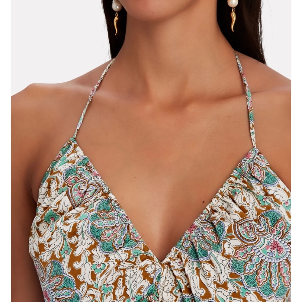 Veronica Beard Aldana Ruched Paisley Midi Dress - Picture 4 of 5